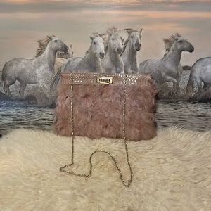 ASOS leather feather bag